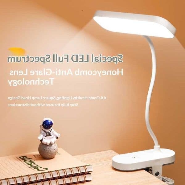 Rechargeable Clip-on LED Desk USB Lamp Eye-Caring Reading Light for Students Dorm Bedroom Desk Study Office Portable Lamp C260618
