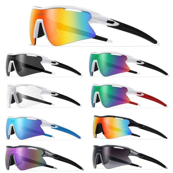 AIELBRO Sports Sunglasses Men Women Cycling Running - UV400 Protection Bicycle Glasses for Road Bike & Outdoor Activities J260618