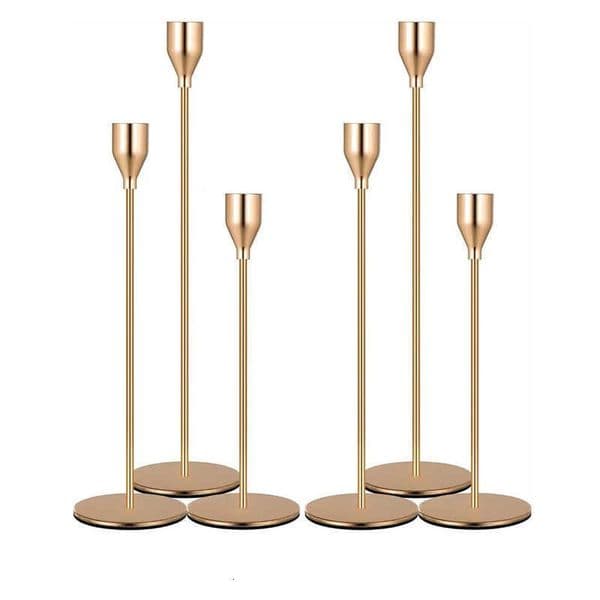 Chinese Style Metal Candle 3Pcs/Set Holders Simple Golden Wedding Decoration Bar Party Living Room Decor Home Decor Candlestick C260618