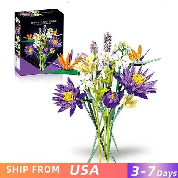 891PCS Romantic Flower Bouquet Building Blocks Eternal Flower Plant Assemble Bricks Desktop Ornaments Kids DIY Toys Holiday Gift Y260618VQTT