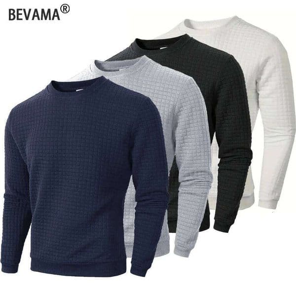 Spring Autumn Men's Crew Neck Pullover Long Sleeve Sweatshirts Warm Slim Sweaters Men Outdoor Casual Sweater Tops Clothing