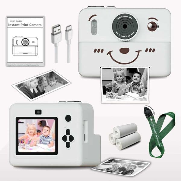 kids instant camera with 3 rolls thermal paper photovideogames 1080p HD screen 1500mAh lithium battery gift for boysgirls L26061828HP