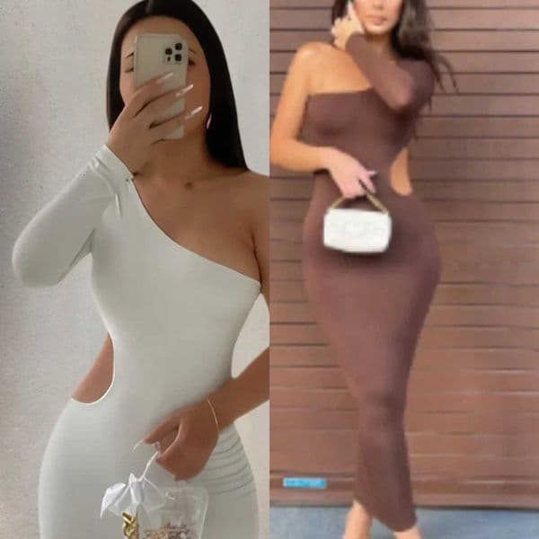 Lady Fashion Elegant Dress Sexy Women Hot Off-The-Shoulder Solid Color Diagonal Collar Elegant Sleeveless Formal Gown Tee L260617