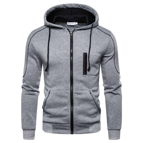 Men's Jackets Fashion Hoodies Long Sleeve Zipper Hoodie Hooded Fleece Sweatshirts Casual Sports Men Clothing Plus Size Black Whi J260618