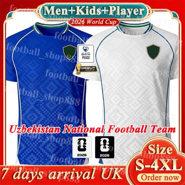 4XL Uzbekistan 2026 World Cup Soccer Jerseys SHOMURODOV SERGEEV FAYZULLAEV URUNOV 26/27 Football Shirts SHUKUROV ALIZHONOV MASHARIPOV GANIEV Men Kids Kit Socks Set