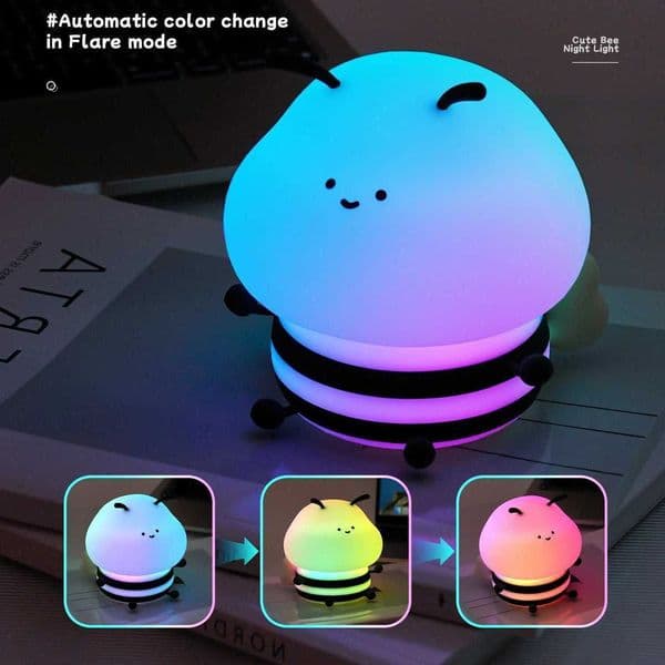 Night New Bee Arrival Lessdot Light Cute Silicone Night Light Desktop Decorative Light Indoor RGB Magic Color Atmospheric Light Childrens Gift Z241025 S260618