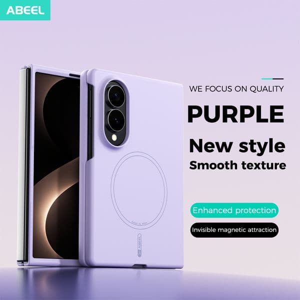 Phone Case For Samsung Galaxy Fold 8 Ultra Skin Feel Liquid Silicone Magnetic Automatic Calibration Adsorption Cover