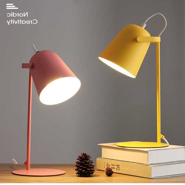 Nordic LED Desk Lamp Metal Table Lamp Eye Protection Reading Lamp Book Light For Reading Office pink lamp lamparas de mesa C260618
