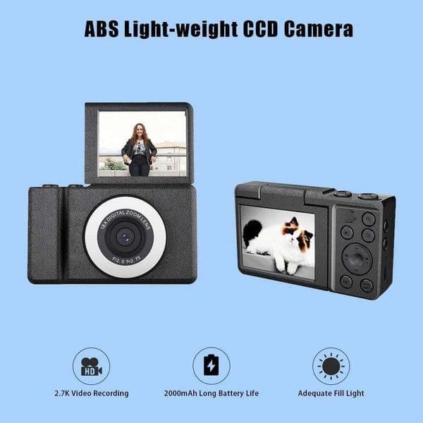 Vandion A72 ABS Plastic CCD Camera Light-weight to Carry Connected External Tripod 48MP 2K Video Record Fill Light Photography J260618