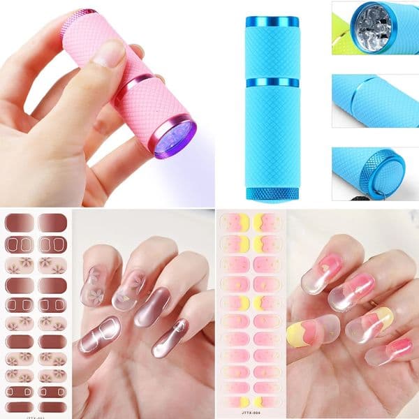 1Sheet Cured Gel Nail Strips Sticker Long-Lasting Nail Polish Strips Wraps Full Cover Gel Nail Art Stickers UV/LED Lamp Required 260618