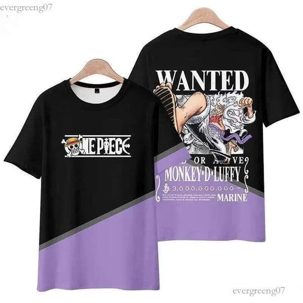 One Piece Short Sleeve Brand Same as Ace Luffy's Clothing Trendy Anime T Shirt Suitable for Male Students New Style Breathable 965