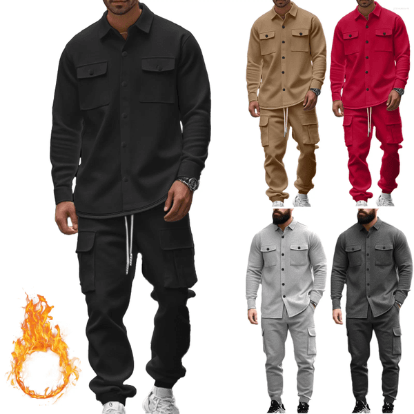 Men's Tracksuits Autumn And Winter Casual Shirts Sports Pants Suits thumbnail 2