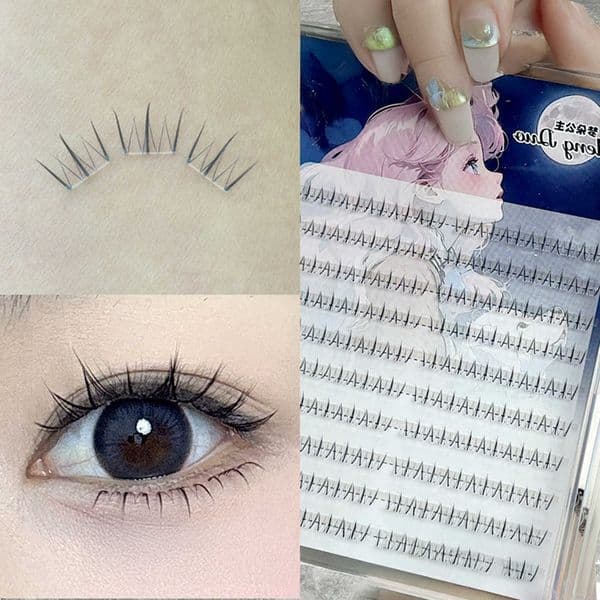 Under Glue No Eyelashes Need Individual Natural Long Lashes Makeup Transparent Band Eye Segmented Lower Lashes Extension M260618