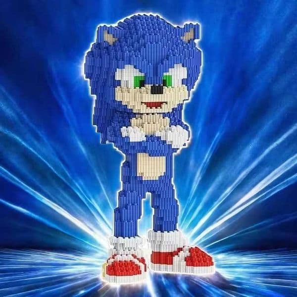 Blue 2026 New Hedgehog 31CM Building Blocks Childrens Puzzle Small Particle Assembly Toy Decompression 3D Handmade Gift C260617