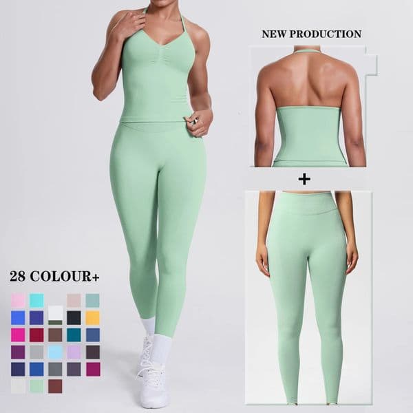 2 Piece Yoga Clothes Women Tracksuit Athletic Wear Pilates Fitness Suit Gym Workout Push Up Sports Bra Leggings 260618