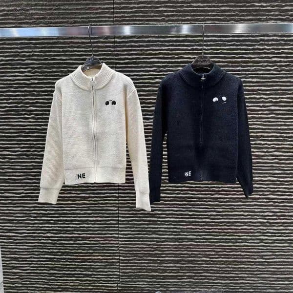 Designer's high-quality clothing New Style Heavy Embroidery Half-High Collar Zipper Knit Cardigan Youthful Loose Versatile Jacket