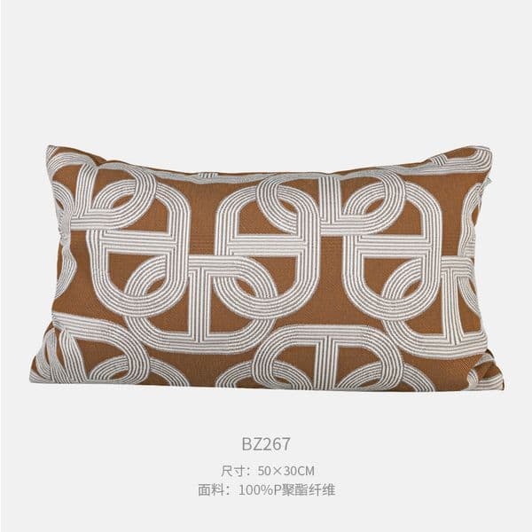 2026 Cologne Luxury Perfume Designer Geometric Jacquard Cushion Covers Premium Oatmeal Grey Modern Minimalist Home cologne Decor High-End perfume H Throw Cases