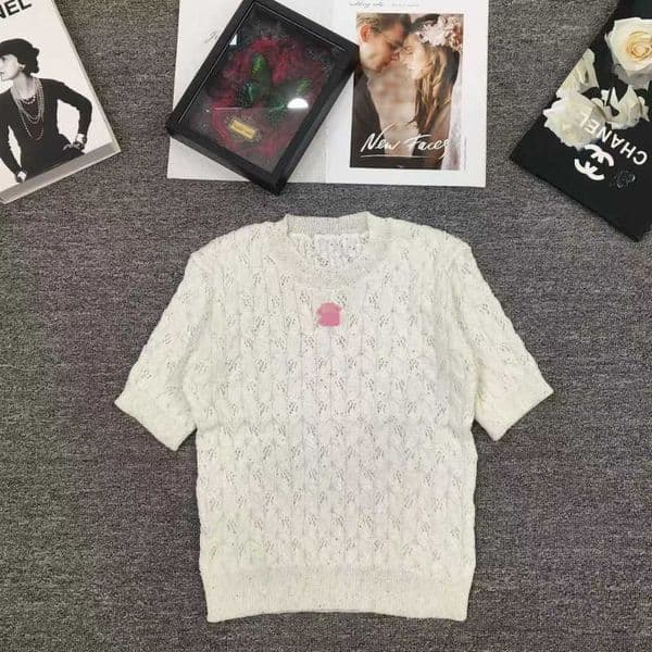 Designer's clothing European high-quality trendy knitted short-sleeve shirtV6O3