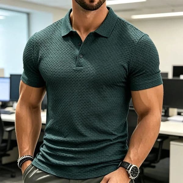 Clothes Summer Mens Short Sleeve T-shirt Ice Silk Cool and Breathable POLO Shirt Business Casual Sweat-absorbing Top 260616