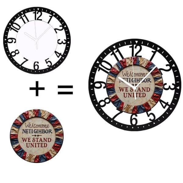 Modern Style 25Cm Round Iron Wall Clock, Simple Home And Office Decoration
