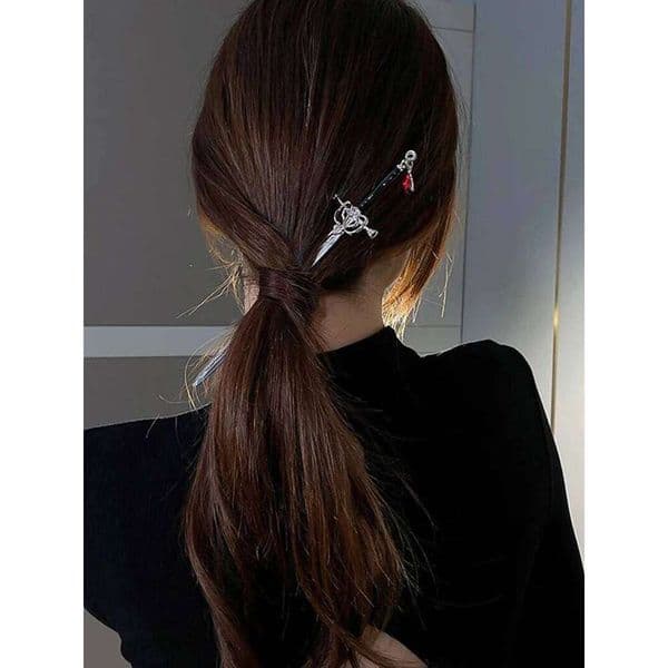 Sword Sticks Headdress For Women Girls Chinese Style Vintage Hairpin DIY Hairstyle Ponytail Holder Hair Accessories Jewelry