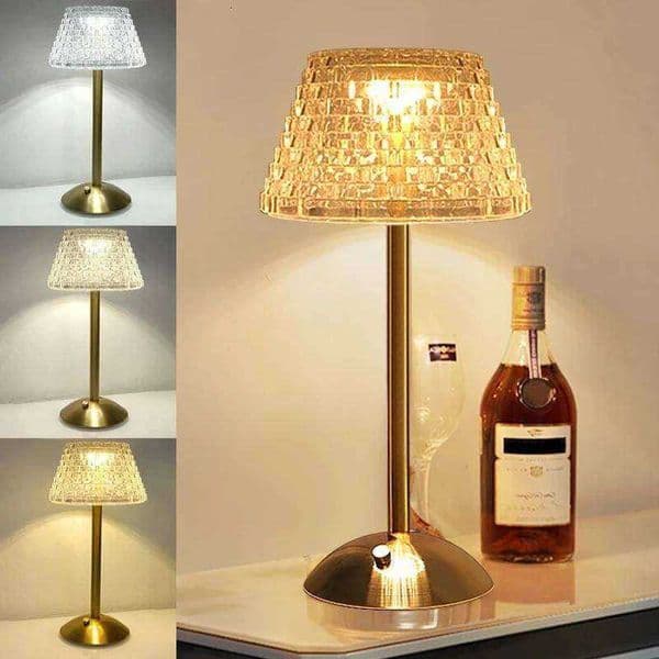Dimming Nordic Crystal Table Touch Desk Lamp USB Rechargeable Night Coffee Bar Hotel Bedroom Decor Atmosphere Light S260508 S260621