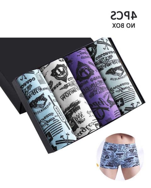 Fashion 4pcs Mens Male Panties Underpants Man Pack Shorts Boxers Underwear Sexy Mens Boxer Ultrathin Asian Size M260621