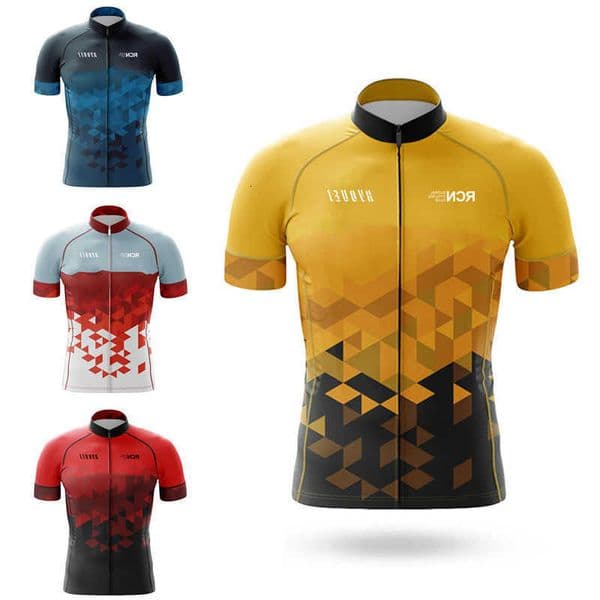 Rvouei Team Cycling Jersey New for Men Short Sleeve Clothing Breathable Quick Dry Cycle Jersey Black High QualitySummerR260622
