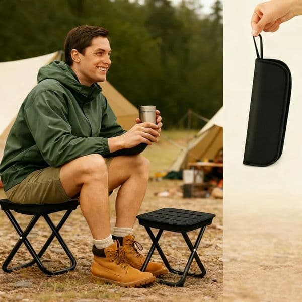 1-Piece Travel Pen Case Fishing Stool for Queuing in -Speed Rail Folding Stool Camping Folding Chair Portable Camping Chair Outdoor Essentials 260618