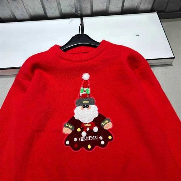 Designer's high-quality clothing winter cute jacquard pattern pullover knit sweater women fashionable youthful for New Year and Christmas8XL6