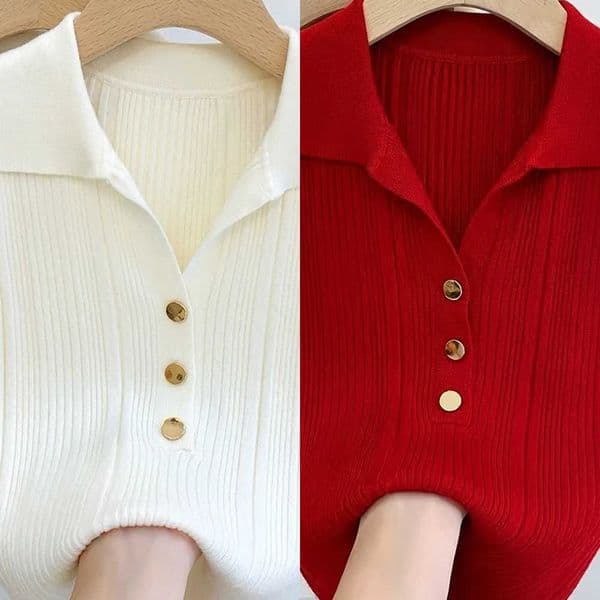 Solid New Spring Strechy Summer Top Womens Clothing Simple Button-Down Collar Knitted Vest Cropped Crop Top Outfits L260622