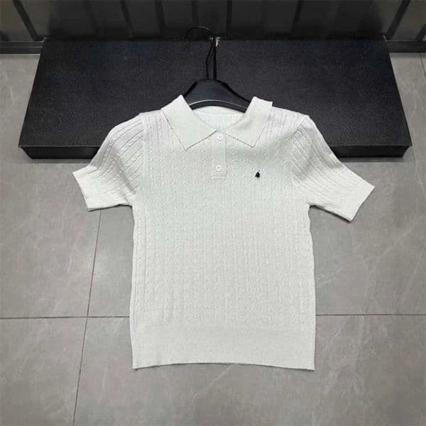Designer's high-quality clothing Summer New College Style Embroidered Short Sleeve T-Shirt Knitwear for Women Slim Fit Sweet and Spicy TopDF57