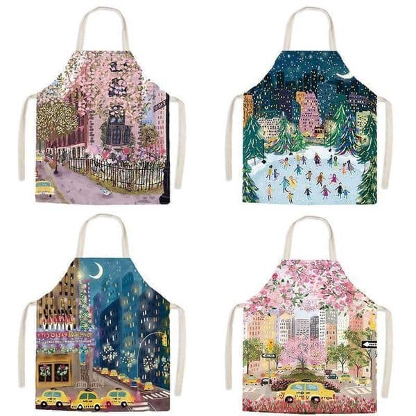 Ins Nordic Style Apron Sleeveless Cute Cartoon Waterproof Waist-Mounted Kitchen Supplies Adult Inspirational Quotes D260622