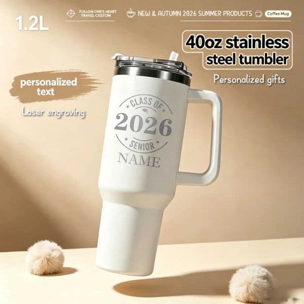 1L Graduate personalized text bottle Stainless steel themo bottle Thermal mug for coffee Aesthetic water bottle Graduation giftT260623