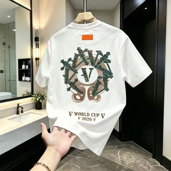 Fashionable Men's Letter Embroidery Heavy-Duty Summer Hot-Selling T-Shirt, Stylish, High-End, Light Luxury, Casual, Versatile, Round-Neck, Short-Sleeved Tee