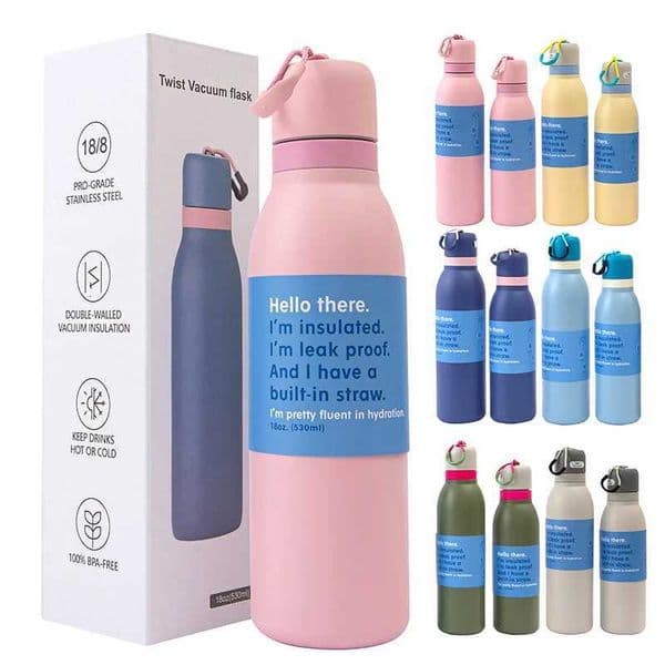 New Minimalist 304 Stainless Steel Insulated CupDual Drinking CupOutdoor Portable Sports Travel CupThermos Bottle 500ML/750MLT260623
