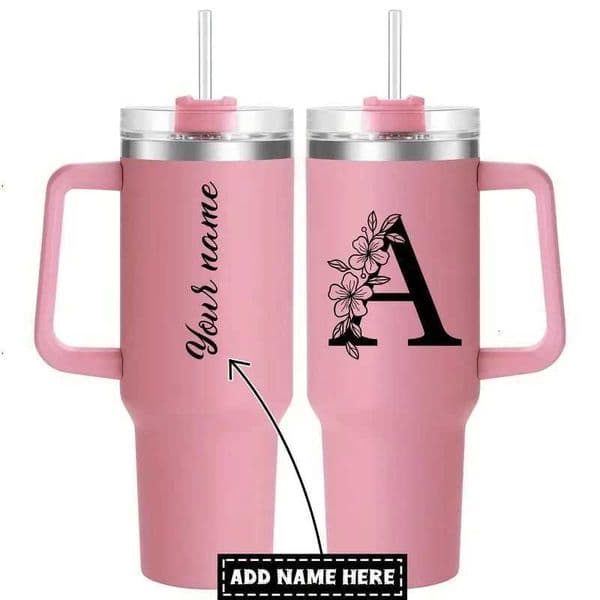 Personalized 40oz Tumbler with Name Custom Mothers Day Gifts Tumbler Metal Stainless Steel Vacuum Thermal Coffee Tea MugT260623