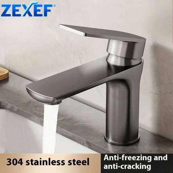 Bathroom Wash Basin Faucet With Gray Stainless Steel Sink Water Hot And Cold Gun Home Kitchen Bidet Cabinet Mixer W260623