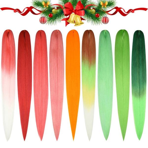 Miss Rola Synthetic Christmas Colors HairJumbo Braid Yaki Straight Hair Extension Twist Braid Bulk Wholesale 260617