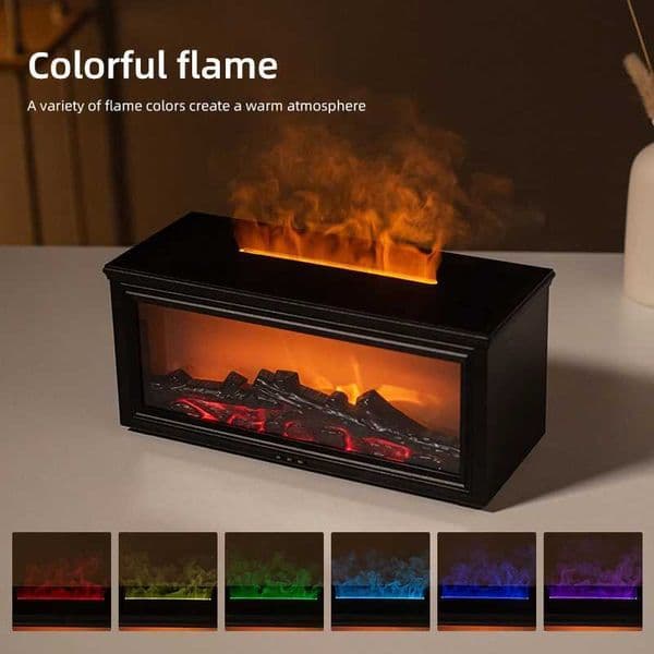 7 colors of essential oil fireplace diffuser mini flame aromatherapy fireplace humidifier aromatherapy oil diffuser J260623