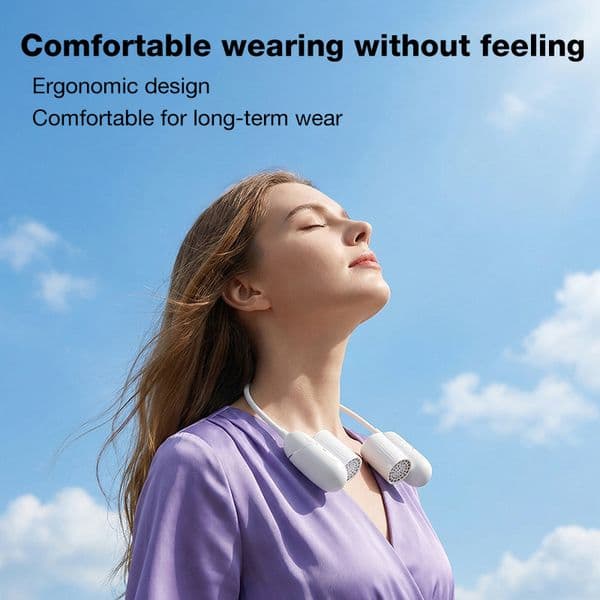 180° Rotatable Outlet Neck Fan High Wind Silent USB Hands Free Portable Fan thumbnail 3