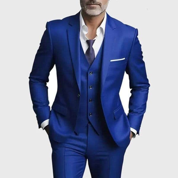 Men's Business Casual Suit for Weddings, Genuine Blazer, Vest and Pants, Big & Tall,Slim Fit Waistcoat, Dress Trousers, US Size J260625