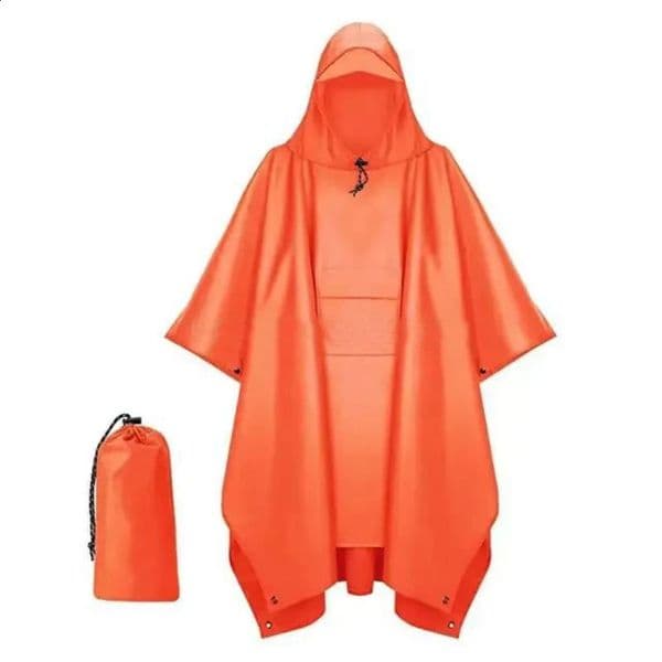 Outdoor 3 In 1 Military Raincoat Hooded Sleeve Waterproof Rain Poncho Motorcycle Cover Camping Hiking Travel Rainwear Tent 260627