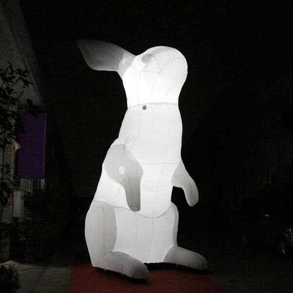 Free delivery Custom advertising white giant inflatable rabbit/animal cartoon/inflatables easter bunny with led light for sale