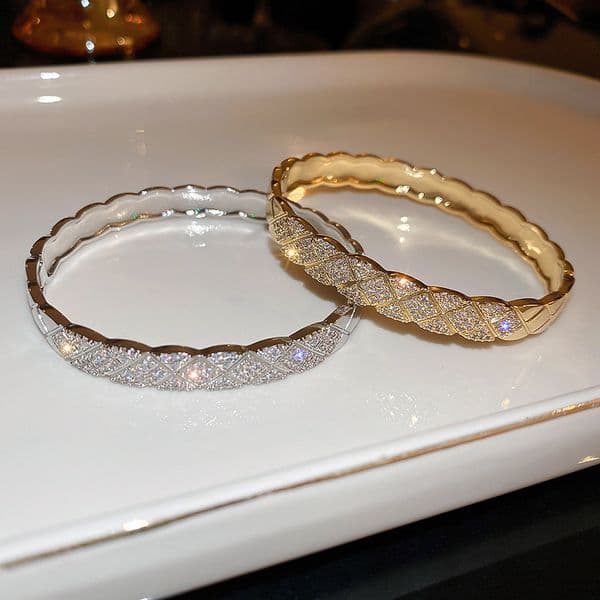 Luxury Bangle Designer Bracelet 18K Gold Plated Women's Bracelets Cubic Zircon with Diamond Jewelry Gifts