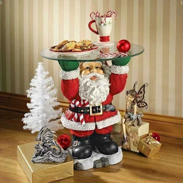 Party Decoration Resin Santa Claus statue snack tray Christmas painting cake rack dessert rack Christmas party fruit board T240830DD7V