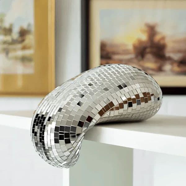 Crafts Melted Ball Wall Art Table Decor Sculpture Disco Drip Maximalist Home Sparkle Mirror 240902