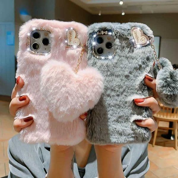 Plush Fun Soft Phone Case Suitable for Funda iPhone 11 6 7 8 Plus X XS XR 12 13 14 Pro Max SE 5S Warm Hand Back Cover M240902