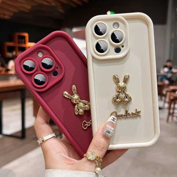3D Golden Rabbit phone case with silicone soft cover for Galaxy S24 S23 S22 S21 Ultra Plus FE A52 A32 A53 A33 A52 A34 A54 M241209