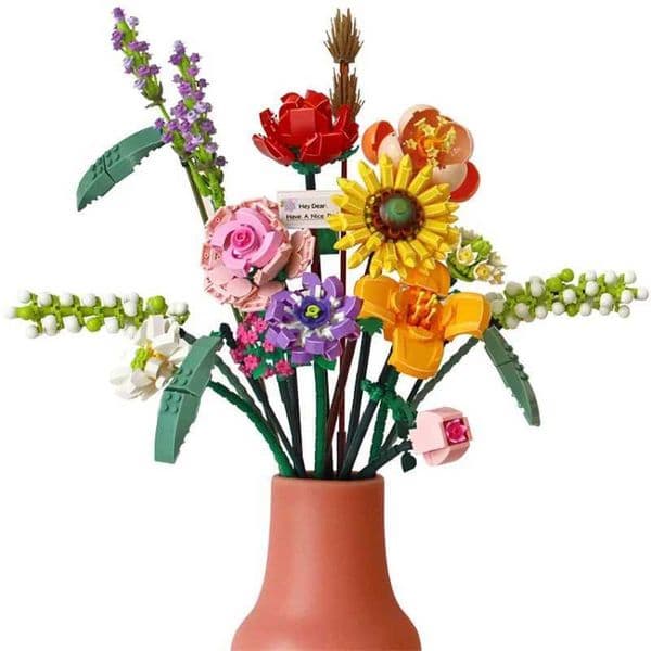 Fomantic Flower Bouquet Building Block Anime Character Toy Friend Price Kit Set Gift for Girl Friend Simulation Rose W240828